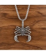 Zodiac Scorpion Pendant Necklace Men BoY LADY Stainless Steel Box Chain ... - £13.17 GBP
