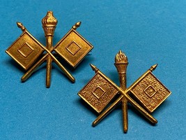 Circa 1903-1920’s, U.S. Army Signal Corps, Collar Insignia, Gilt, Two Examples - £19.84 GBP