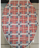 USA American Flags Patriotic Red White and Blue ELONGATED Toilet Seat Li... - £9.71 GBP