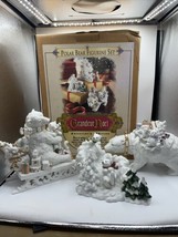 Grandeur Noel 2002 3 Polar Bear Figurine 3 Piece Set Collector&#39;s Edition... - £43.01 GBP