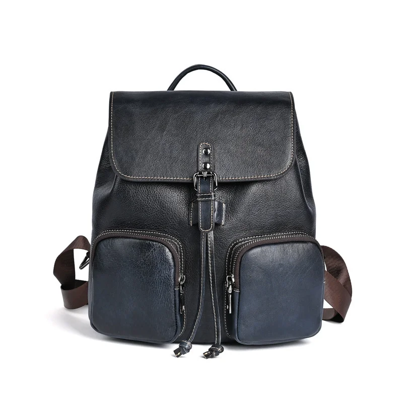 Vintage Genuine Leather Backpacks For Women Luxury Designer Bags New Leisure Sol - £113.30 GBP