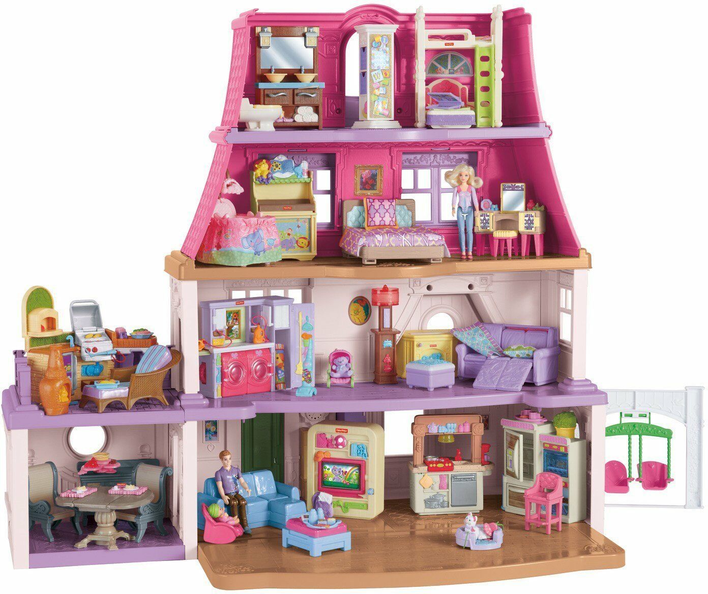 Fisher Price Loving Family 4 Story Children's Toy Dollhouse Mansion Playset - $299.99