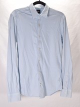 Boss Hugo Boss Mens Button Down LS Dress Shirt Geometric Print Slim Fit Blue S - £47.37 GBP