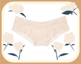 M or XL Beige Nude ALL FLORAL LACE THE LACIE Victorias Secret CHEEKY Bri... - $10.99
