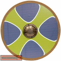 Medieval Viking Raider Medieval Norse Cosplay Wooden Round Shield Nordic LARP - £89.57 GBP