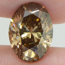 Loose Oval Shape Diamond Natural Fancy Brown Color Real 3.09 Carat SI1 Certified - £3,539.51 GBP