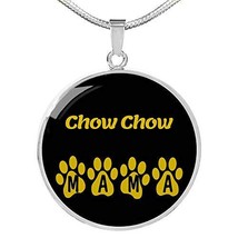 Chow Chow Mama Circle Necklace Engraved 18k Gold 18-22&quot; Dog Owner Lover Jewelry - £55.22 GBP