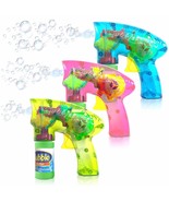 Friction Powered Light Up Bubble Blaster Gun Set - Set Of 3 - Includes 3... - £28.13 GBP