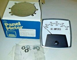 NOS AC AMP METER 0-1500/3000 AMMETER TRANSFORMER-RATED 0-5 AMPERES 25-50... - $22.98