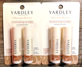Yardley Moisturizing Lip Balm Lot of 2 Double Packages (4) Tubes Coconut... - £12.76 GBP