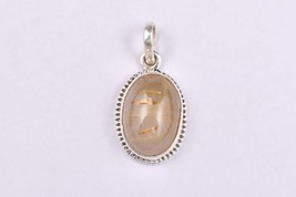 925 Sterling Silver Pendant Necklace Rutilated Quartz Handmade Jewelry PS-1223 - £34.71 GBP