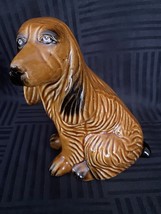 Vintage Ceramic Brown Dog statue Spaniel or Hound Type 6 1/2&quot; made in Brazil - £14.21 GBP