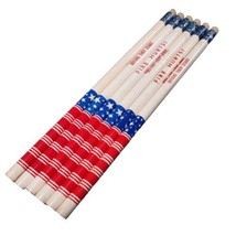 6 Fire Safety / Fire Hurts Pencils Vintage Stars and Stripes Unused Unsh... - $17.96