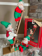 Vintage 1993 Santa’s Best Animated &amp; Musical Tree Trimming Elves Christmas - £79.62 GBP