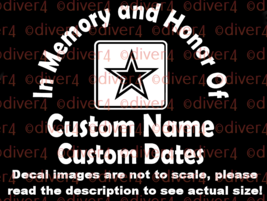 Custom US Army In Memory and Honor Of Memorial With Army Logo Decal USA ... - £5.35 GBP+