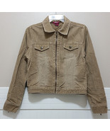 SO... Corduroy Moto Jacket Ladies Medium Tan Lt Brown Zippered w/ Pocket... - £13.40 GBP