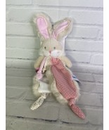 Baby Nat Doudou Lapin Papuche Bunny Rabbit Pink Tan Plush Stuffed Lovey ... - £40.90 GBP
