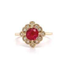 Authenticity Guarantee 
14k Yellow Gold .77ct Jedi Red Spinel and Diamond Rin... - £1,335.17 GBP