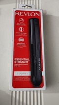 Revlon Essentials Straight 1&quot; Ceramic Plates Flat Iron Hair Straightener, Black - £9.74 GBP