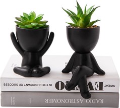 2 PCS Unique Artificial Plants Succulents Office Decor for Women and Men Small F - £35.55 GBP