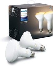 Philips Hue White Ambiance 2-Pack BR30 LED Smart Bulbs, Bluetooth &amp; Zigbee - £40.75 GBP