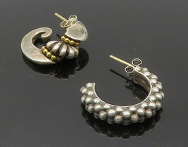 Lagos Caviar 925 Silver &amp; 18K Gold - Vintage 2 Tone Single Earrings - EG8315 - £278.40 GBP