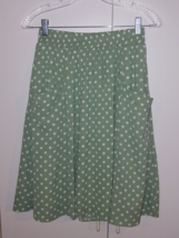 HONEY &amp; LACE LADIES GREEN POLKA DOT ELASTIC WAIST SKIRT W/POCKETS-S-GENT... - $9.46