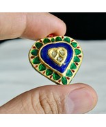 ANTIQUE GREEN BLUE JADAU NATURAL DIAMOND OLD REAL 22 K KUNDAN MEENA GOLD... - £516.38 GBP