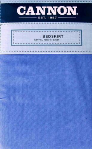 CANNON COPEN BLUE COTTON RICH KING SIZE TAILORED BED SKIRT NEW - $41.12