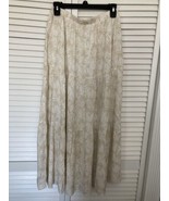 Japna long praire style beige white palms maxi skirt XL - $27.71