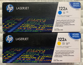 HP 122A Cyan &amp; Yellow Toner Q3961A &amp; Q3962A For HP LaserJet 2550, 2820, ... - $22.23