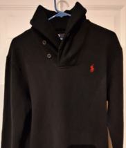 Vtg Polo Ralph Lauren Sweatshirt Mens Sz S Shawl Neck Black Pullover - £24.40 GBP