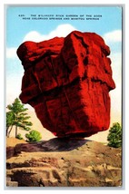 Balanced Rock Garden of the Gods Manitou Springs CO UNP Linen Postcard E19 - $1.93