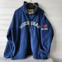 Bo Schembechler Michigan Golf Wolverine NCAA Size XL Fleece Jacket Zip Blue Vtg - £45.64 GBP