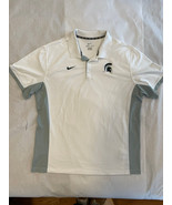 Nike DriFit Michigan State Spartans Polo Shirt Mens 2XL White Short Slee... - $22.95