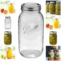 64oz Wide Mouth Half Gallon Mason Jar Canning Glass Clear Storage Spices Kitchen - £26.67 GBP