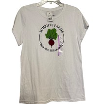 The Office Schrute Farms Womens Tshirt White XL Athletic Fit Graphic Print - £10.31 GBP