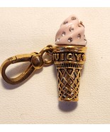 Juicy Couture Charm Pendant Pink Ice Cream Cone Rhinestones Gold Tone Se... - £27.49 GBP