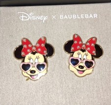 Disney Baublebar Minnie Mouse with heart shaped Sunglasses Earrings NEW - $24.31