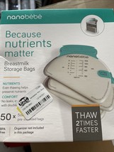 Nanobebe Breastmilk Storage Bags (50) Pre-Sterilized Bags 5 oz Size New ... - $19.79