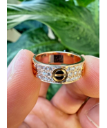    

CARTIER 18K ROSE GOLD LOVE DIAMOND PAVE RING 49 W/ BO... - $4,845.00