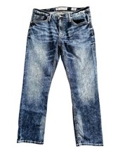 BKE Derek Jeans Mens 36R (36x30) Blue Denim Straight Leg Stone Wash Relaxed - $26.60