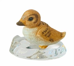 Franklin mint figurine arctic animal snow baby babies Austria glass duck mallard - £31.61 GBP