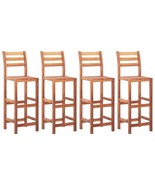 Bar Chair Set of 4 Natural wood Solid Acacia wood Medium - $5,391.65 MXN