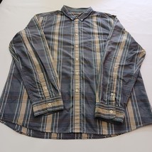 NO BOUNDARIES Men's Gray & Brown Plaid Shirt Button Down Long Sleeve Sz XL 46-48 image 9