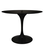 42&quot; Tulip Style Dining Table Black Round Fiberglass Top - Cast Aluminum ... - $799.99