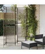  Room Divider 5 Panels Gray Poly Rattan - $239.33 CAD
