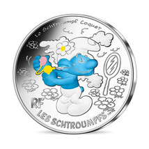 France 10 Euro Silver 2020 Clumsy The Smurfs Colored Coin Cartoon 01848 - £39.56 GBP