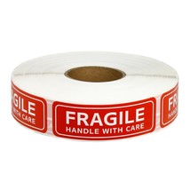 1000 PCS 1"x3" FRAGILE HANDLE WITH CARE Stickers Labels Easy Peel & Apply 1 Roll - £12.58 GBP