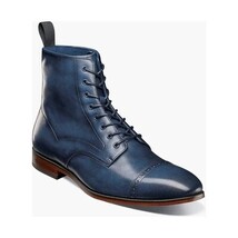 Stacy Adams Henry Cap Toe Lace Up Boot Leather Navy 25718-410 image 9